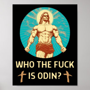 Vem är Odin Bodybuilding Jesus Fitness Funny Gym? Poster