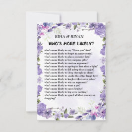 VEM ÄR TROLIGARE? BRÖLLOP GAME-KORT