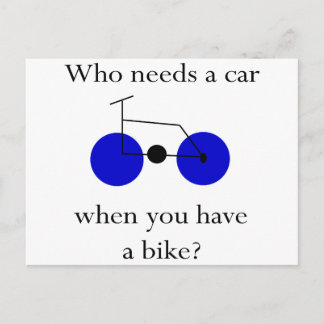 Vem Behöver En Bil När Man Har En Cykel Vykort