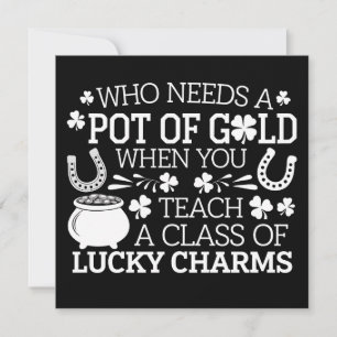 Vem behöver en guldskål när man lär ut Lucky Charm Inbjudningar