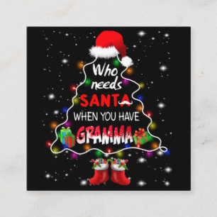 Vem behöver jultomten när du har gramma fyrkantigt visitkort