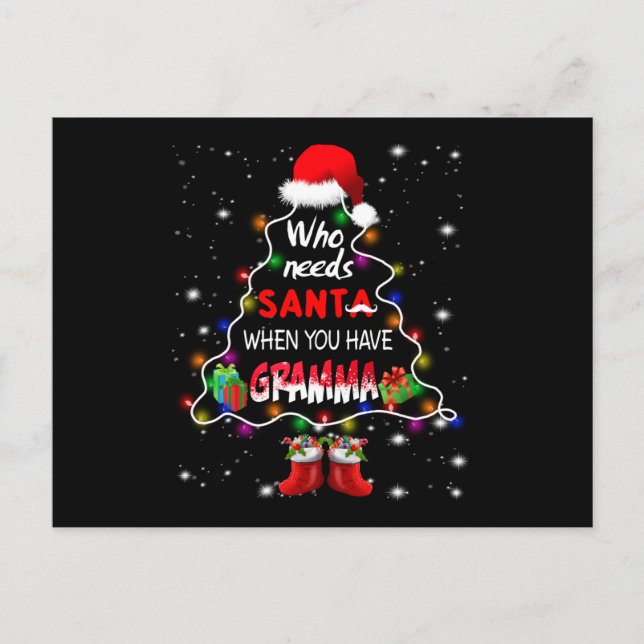 Vem behöver jultomten när du har gramma meddelande vykort (Framsida)