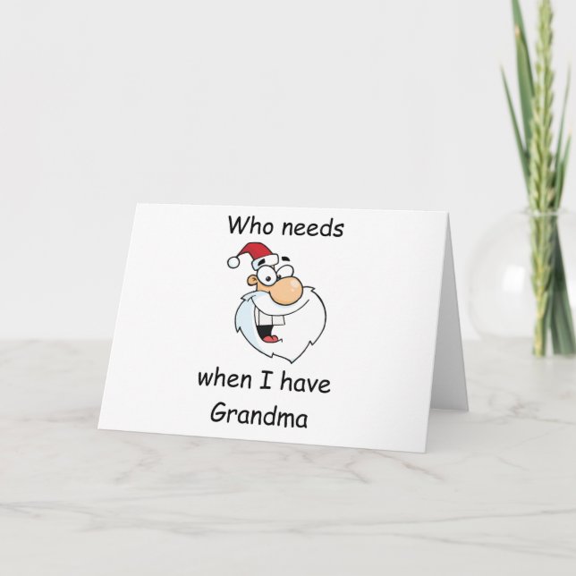 Vem behöver jultomten när jag har mormor helgkort (Framsida)