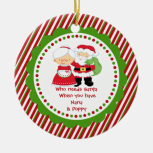 Vem behöver Santa. Nana & Poppajul Julgransprydnad Keramik