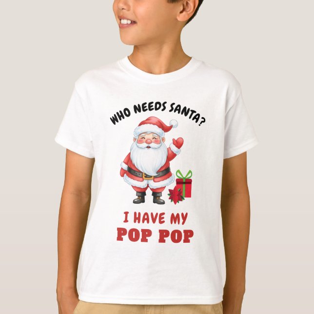 Vem behöver tomten jag har min farfar jul barn  t shirt (Framsida)