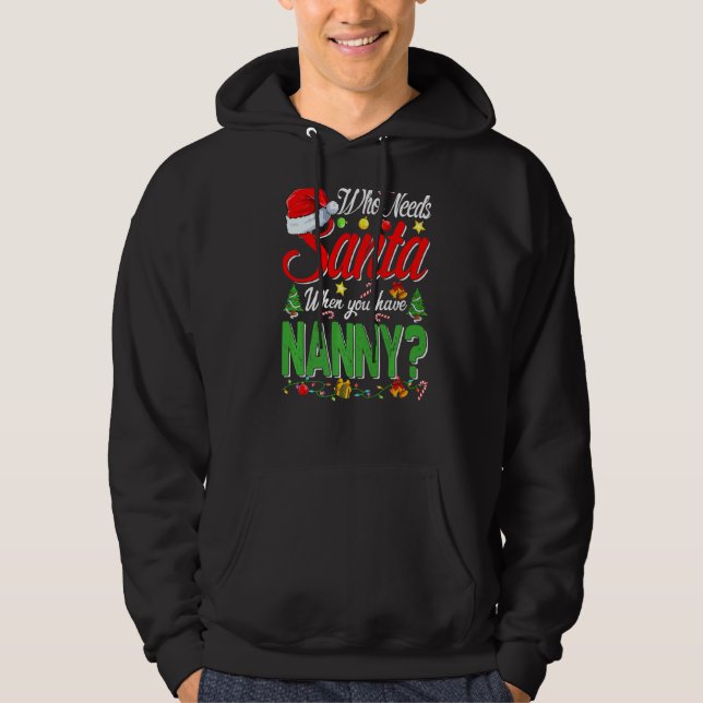 Vem behöver tomten när du har barnslig jul? hoodie (Framsida)