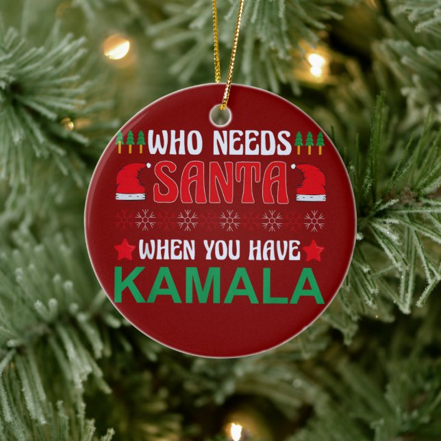 Vem behöver tomten när du har Kamala Harris Julaft Julgransprydnad Keramik (Träd)