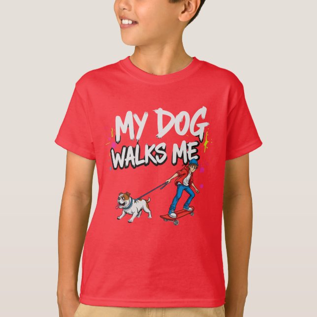 Vem Bestämmer Eg. – Min Hund Går Mig T Shirt (Framsida)
