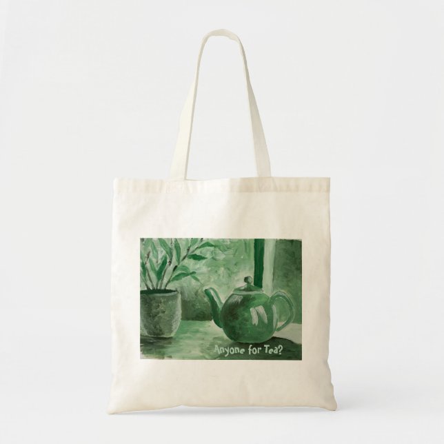 Vem bjuder på te - Tote Bag Tygkasse (Framsidan)