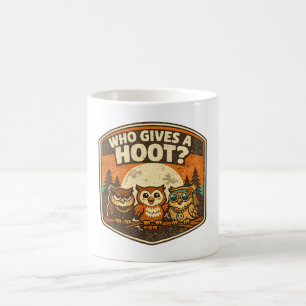 Vem bryr sig om en uggla Roliga ugglor Vintage des Kaffemugg