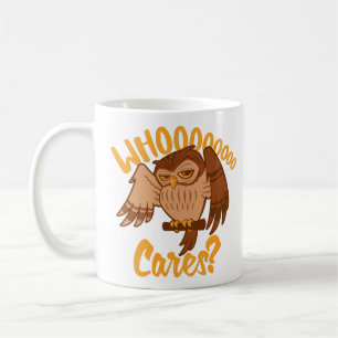Vem Bryr Sig Rolig Sorglös Tecknad Uggle Ritning Kaffemugg