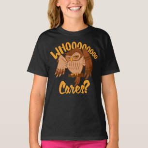 Vem Bryr Sig Rollig Sorglös Tecknad Uggle Ritning T Shirt