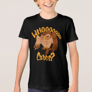 Vem Cares Funny Carefree Tecknad Uggla Teckning T Shirt