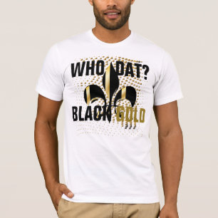 Vem där? Svarta guldhjärtan/Fleur de Lis Tee Shirt