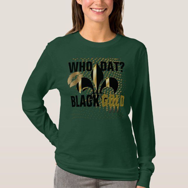 Vem data?/kärlek/kiss/Black guld hjärtan/Fleur de  Tee Shirt (Framsida)