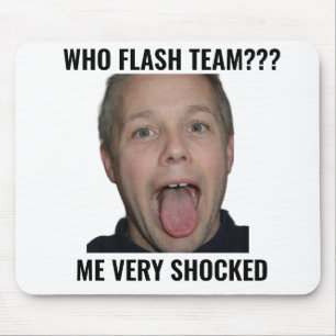 Vem Flashar Teamet Roligt Gamer Musmattor