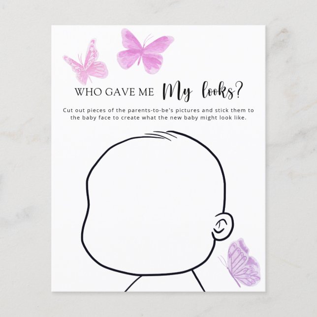 Vem gav mig mitt utseende baby shower spel (Framsida)