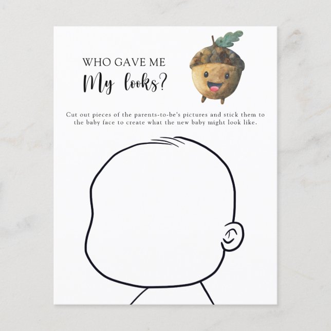 Vem gav mig mitt utseende baby shower spel (Framsida)