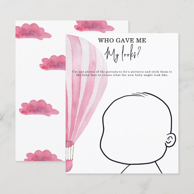 Vem gav mig mitt utseende? baby shower spel (Fram/baksida)