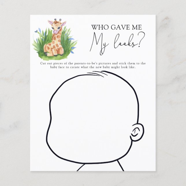 Vem gav mig mitt utseende, babyduschspel (Framsida)