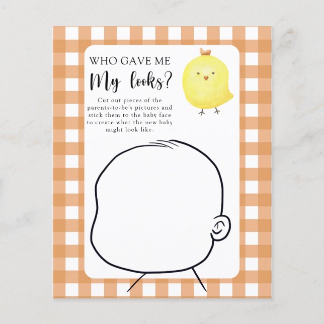 Vem gav mig mitt utseende, babyduschspel (Framsida)