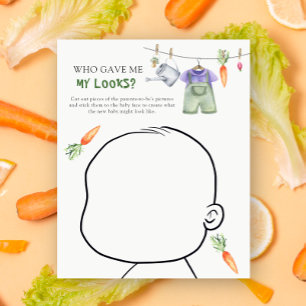 Vem gav mig mitt utseende VEGGIE babyduschspel?