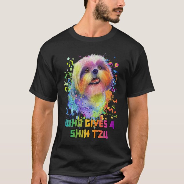 Vem Ge a Shih Tzu Hund Animal Pun Pets Animal T Shirt (Framsida)