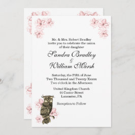 Vem Gifta sig Uggla Rosa Orchids Inbjudningar