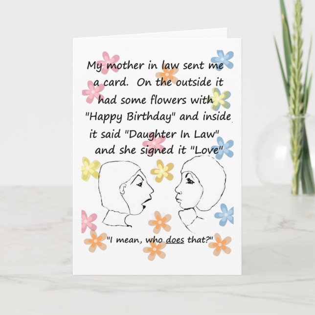 Vem gör det? - Dotter i födelsedagskort Kort (Framsida)