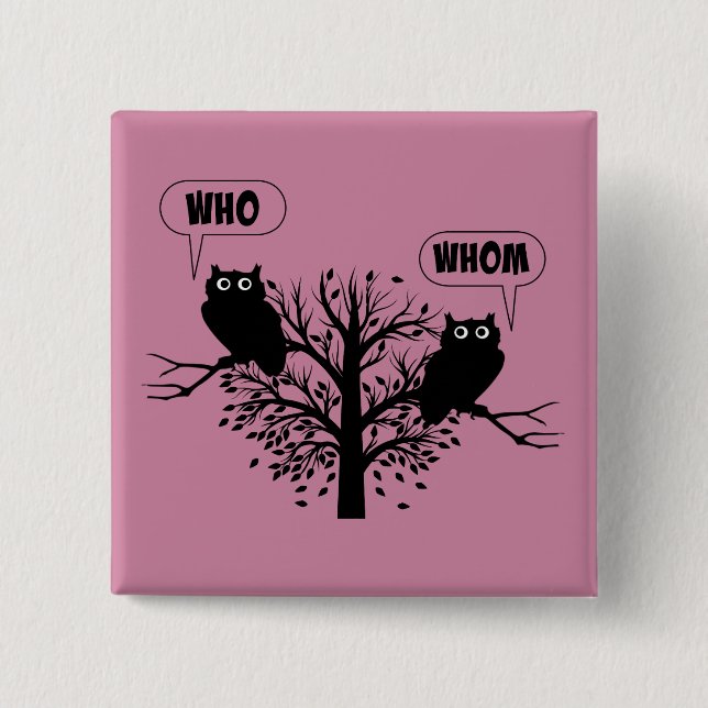 Vem Grammar Uggla Engelska Stil Humor Knapp (Framsida)
