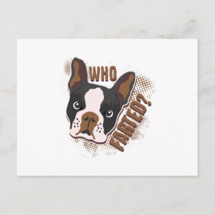 Vem har odlat? Geeky Rolig hund Älskare Boston Ter Vykort