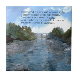 Vem jag i dag är inspirerande kakelplatta