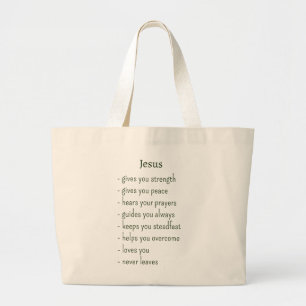 Vem Jesus är Tröstande Påminnelse Småpresent Jumbo Tygkasse