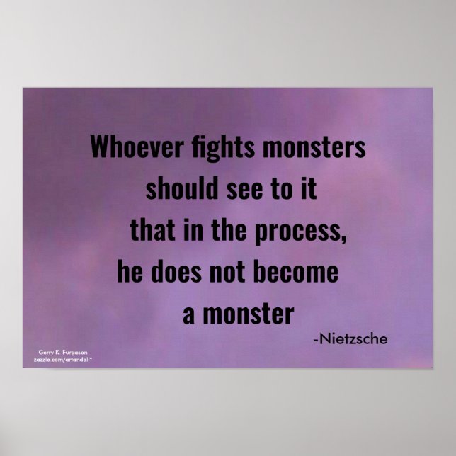 VEM KÄMPAR MONSTERS NIETZSCHE POSTER (Framsidan)