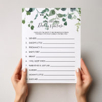 Vem kan Avsluta Pappor Phrase Baby Shower-spel
