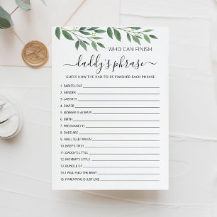 Vem kan avsluta Papporna Baby Shower Card Inbjudningar