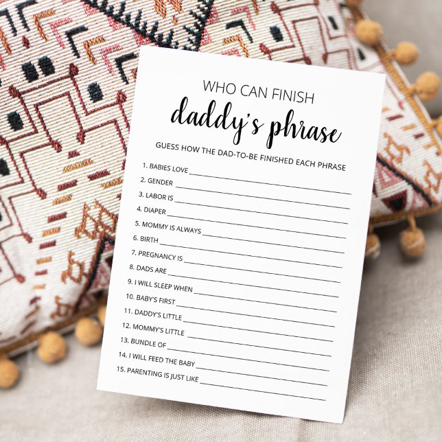 Vem kan avsluta Papporna Baby Shower Card Inbjudningar (Skapare uppladdad)