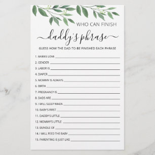 Vem kan avsluta Papporna Baby Shower-spel