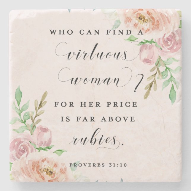 Vem kan finna en dygdig kvinnakustfartyg stenunderlägg (Framsidan)