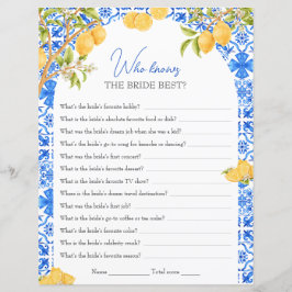 Vem Känner Bruden Bäst Bröllopslek Lemon