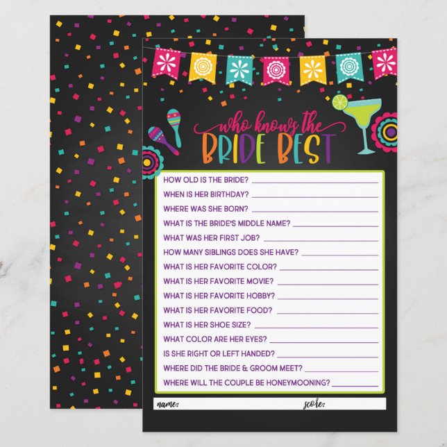 Vem Känner Bruden Bäst - Fiesta (Fram/baksida)