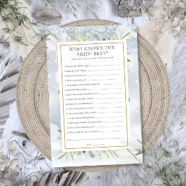 Vem Känner Bruden Bäst Vinter Bröllopsfest Spel