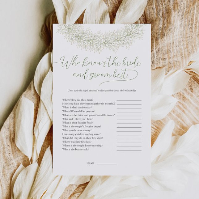 Vem Känner Bruden Och Brudgummen Bäst Bröllopsspel Flygblad (Skapare uppladdad)