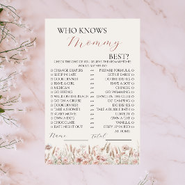 Vem Känner Mamma Bäst Boho Blommig Lek Flygblad
