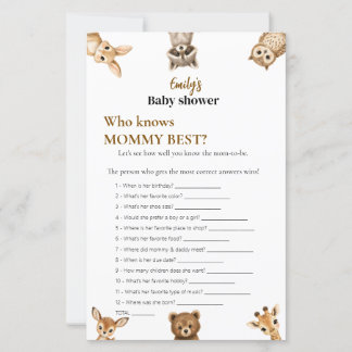 Vem Känner Mamma Bäst? Safari Baby Shower-spel