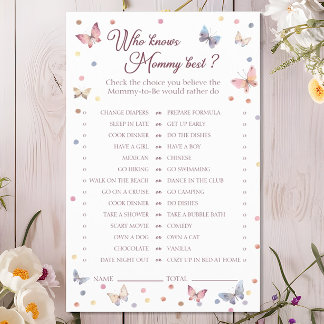 Vem Känner Mamma Bäst Vattenfärg Fjäril Duschar Flygblad