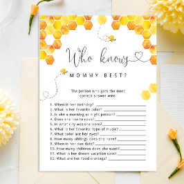 Vem känner Mamma Best Humla Baby Shower-spel
