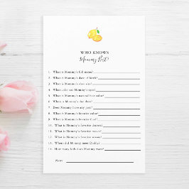 Vem känner Mamma Best Lemon Baby Shower-spel