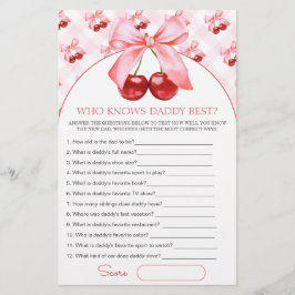 Vem känner pappa bäst Baby Shower Game Card