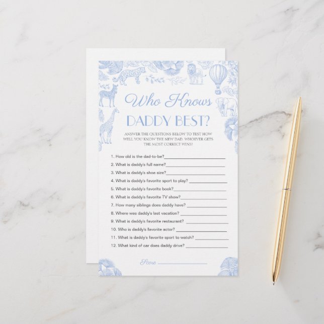 Vem känner pappa bäst till babyvisaren Game Card (Fram/Back In Situ)